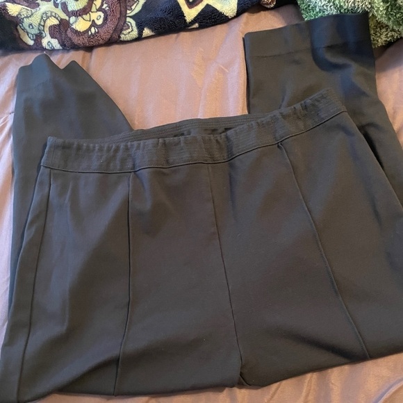 Soft Surroundings Navy Pull On Crop Pants Sz Large - Picture 2 of 7